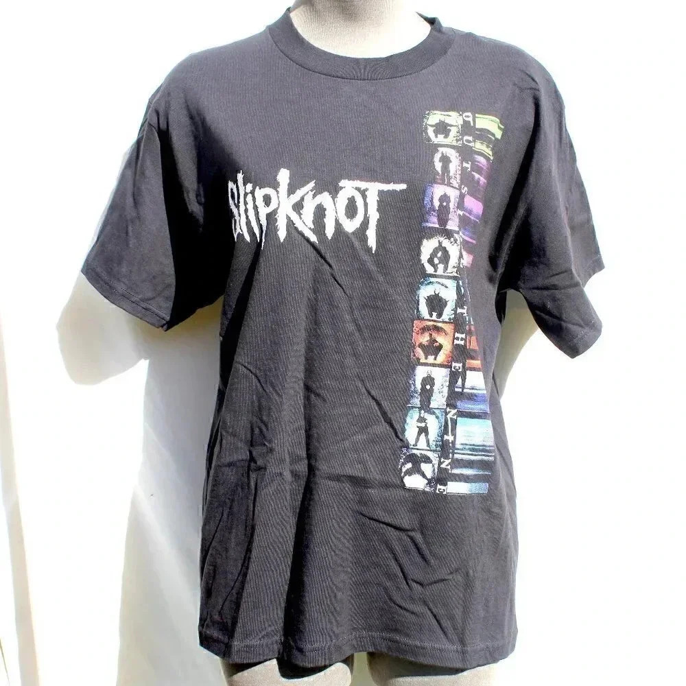 Vintage Slipknot Outside The Nine Graphic Black T-Shirt Tee Shirt - Medium